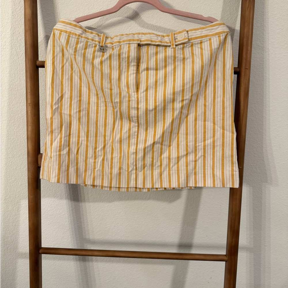 Michael Kors Yellow and White Striped Mini Skirt